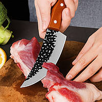 Обвалочный нож для мяса Satori из нержавеющей стали с кованым лезвием с деревянной рукояткой 26 см
