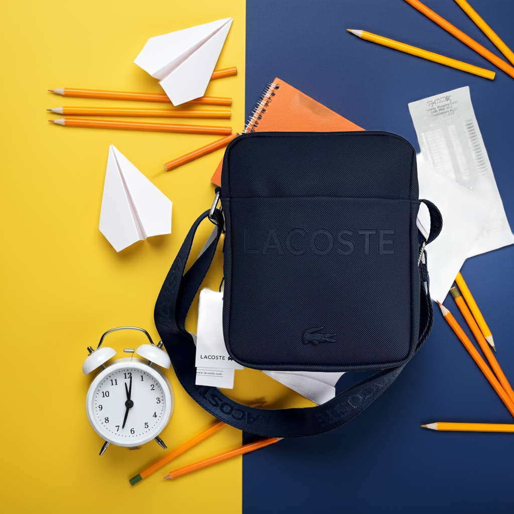 Чоловіча брендова сумка через плече Lacoste (2026) синя, фото 1