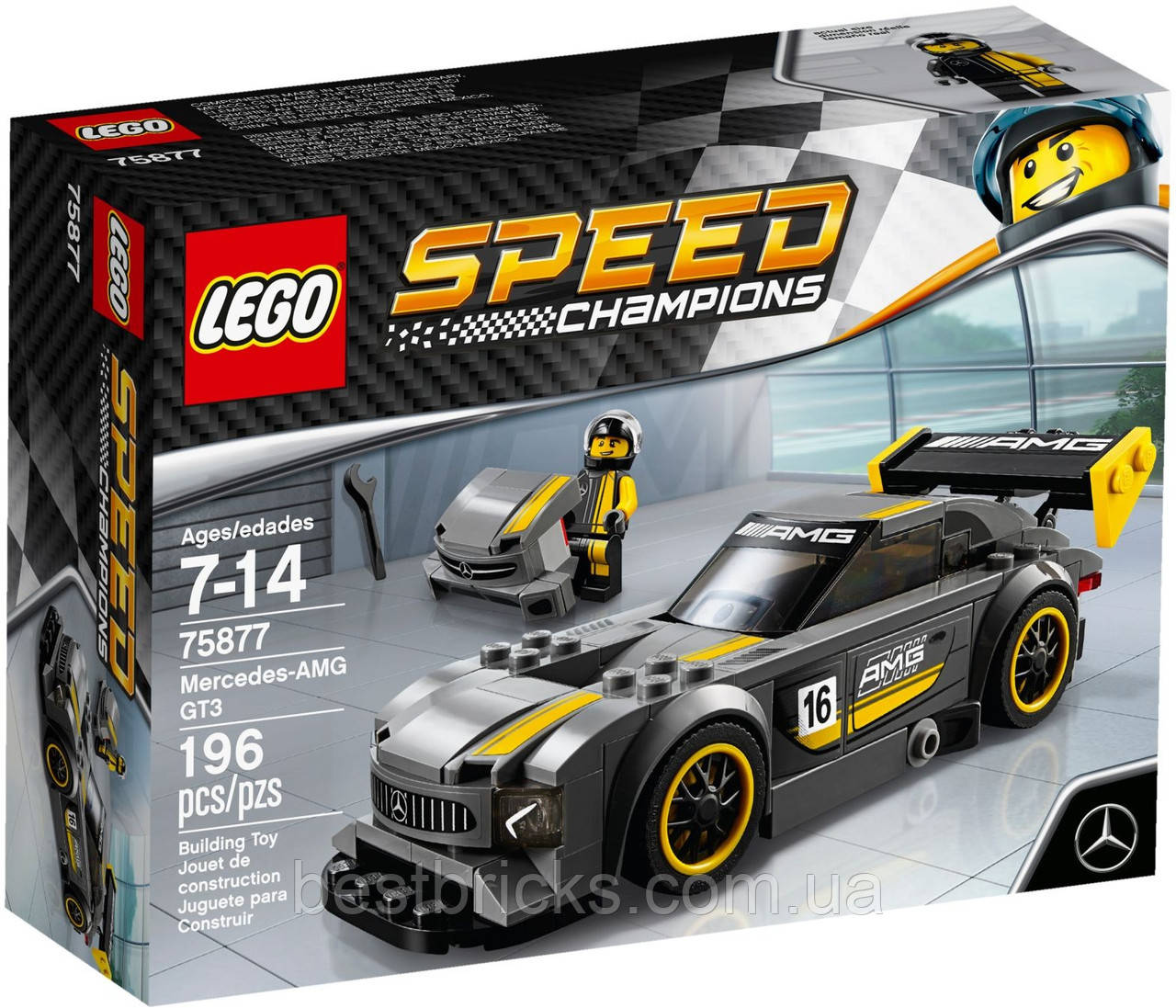 Конструктор Lego Speed Champions Автомобіль Mercedes-AMG GT3 75877, фото 1