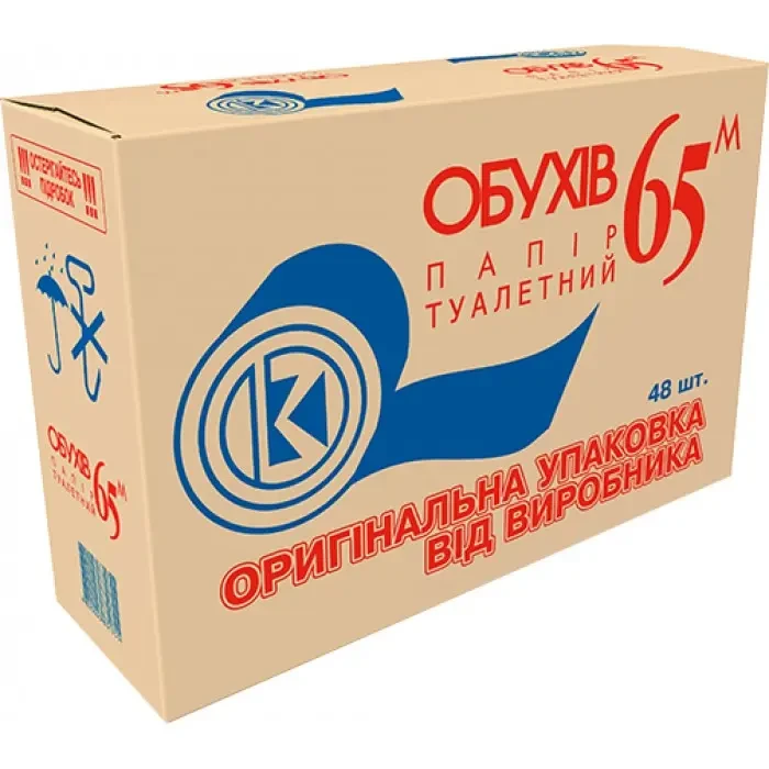 Туалетний папір Обухів 65 одношарова, 48 рулонів, фото 1