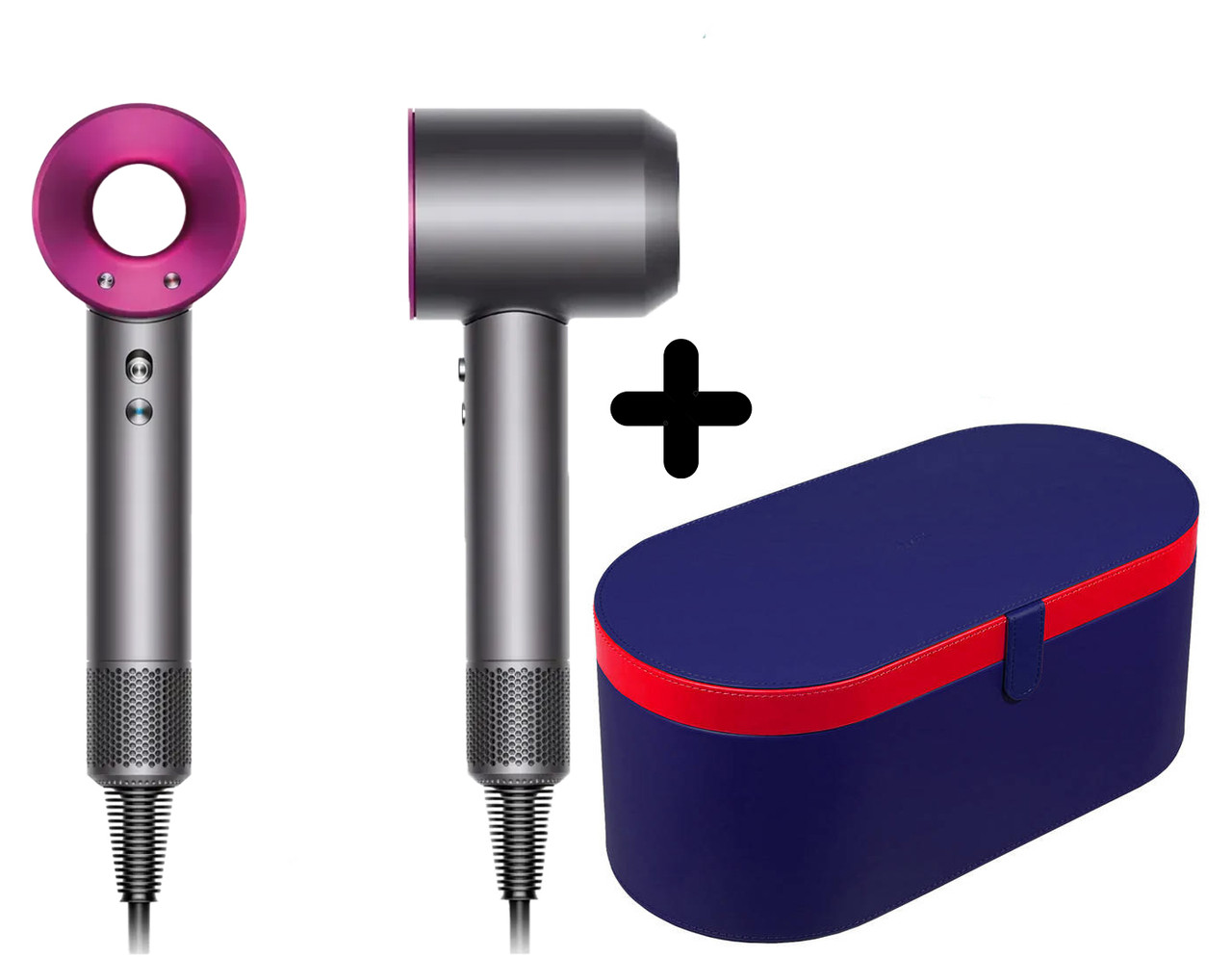 Фен для волос Supersonic HD08 Magic Hair на 1 насадку + Кейс для транспортировки Цвет: Nickel Fuchsia Розовый, фото 1