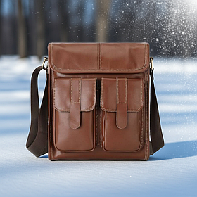 Сумка чоловіча через плече Leather Collection (368) коричнева шкіряна