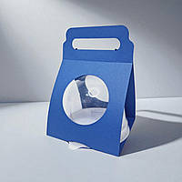 Коробка-тримач (112х115х115мм.) З ПЛАСТИКОВИМ БОКСОМ синя
