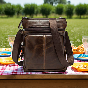 Маленька шкіряна сумка Leather Collection (5042) brown