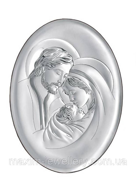 Срібна ікона "Свята Родина" (130х100мм.), фото 1