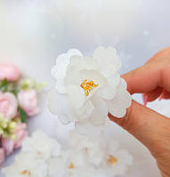 Квіти з вафельного паперу білі Набір 11 штук Прикраса на торт Вафельний декор