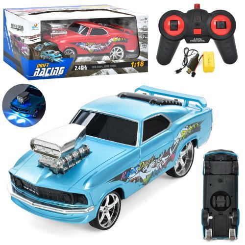 Машина 23см, р/к,2,4G, акумулятор, USB зарядка, 1:18, світло, звук, 2 кольори, в кор. 32*15*14см (12шт), фото 1
