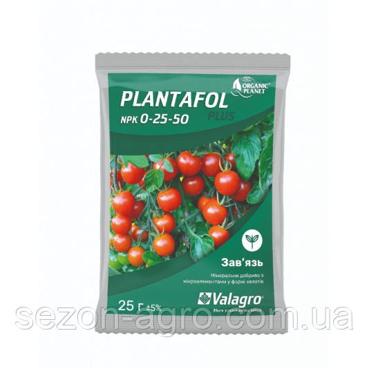 Комплексне мінеральне добриво для зав'язі Plantafol + (Плантафол +), NPK 0.25.50, 25 г, фото 1