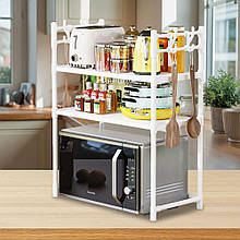 Полиця-стелаж для мікрохвильовки Microvave Rack AY-6622/1015 3-ярусна з гачками 72*59,5*33 см, Білий (AMN)