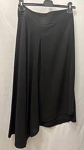 Спідниця жіноча чорна асиметрична міді MKNK2022-2