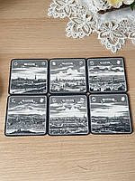 Вінтажний набір німецьких підставок під пивні келихи від Schuberth серії Tamat, Німеччина, вінтаж