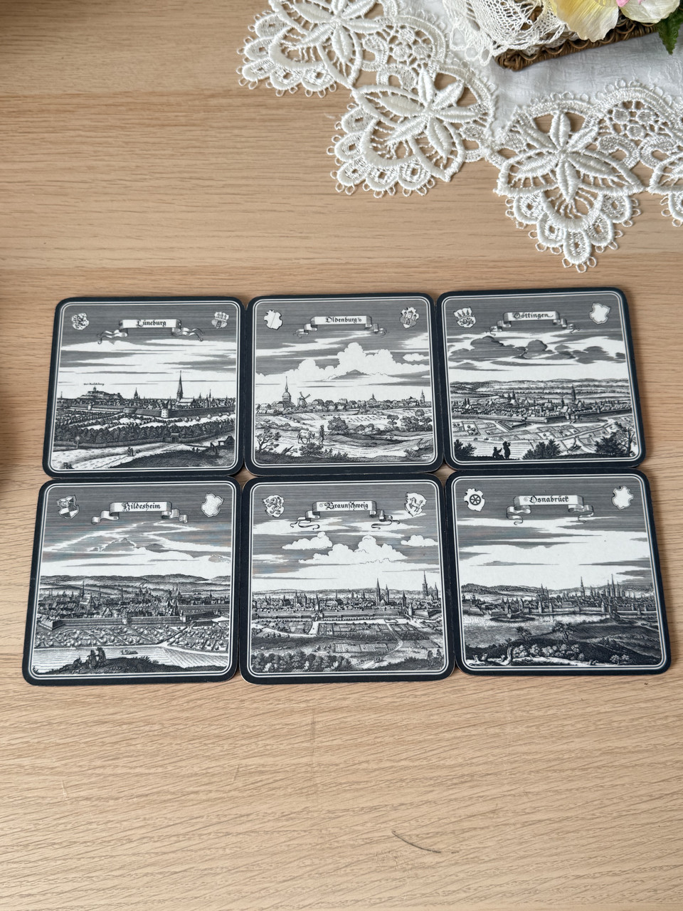 Вінтажний набір німецьких підставок під пивні келихи від Schuberth серії Tamat, Німеччина, вінтаж, фото 1