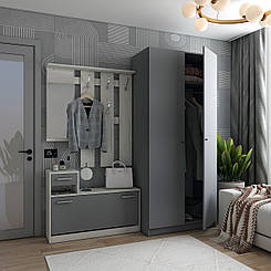 Передпокій Doros Alice та шафа Promo 2 ДСП Дуб Крафт Білий/Графіт (DRS-011507)