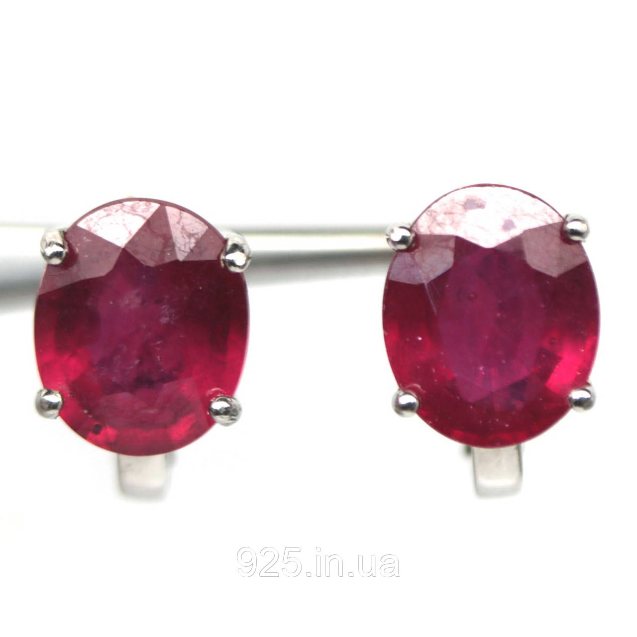 Сережки. Натуральний рубін. Срібло 925., фото 1