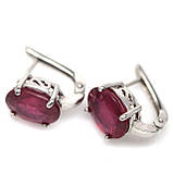 Сережки. Натуральний рубін. Срібло 925., фото 2