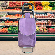 Портативна універсальна господарська сумка для продуктів на колесах Laundry 33 л Фіолетовий (YAB)