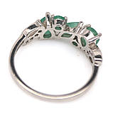 Каблучка. Натуральний смарагд. Срібло 925., фото 3