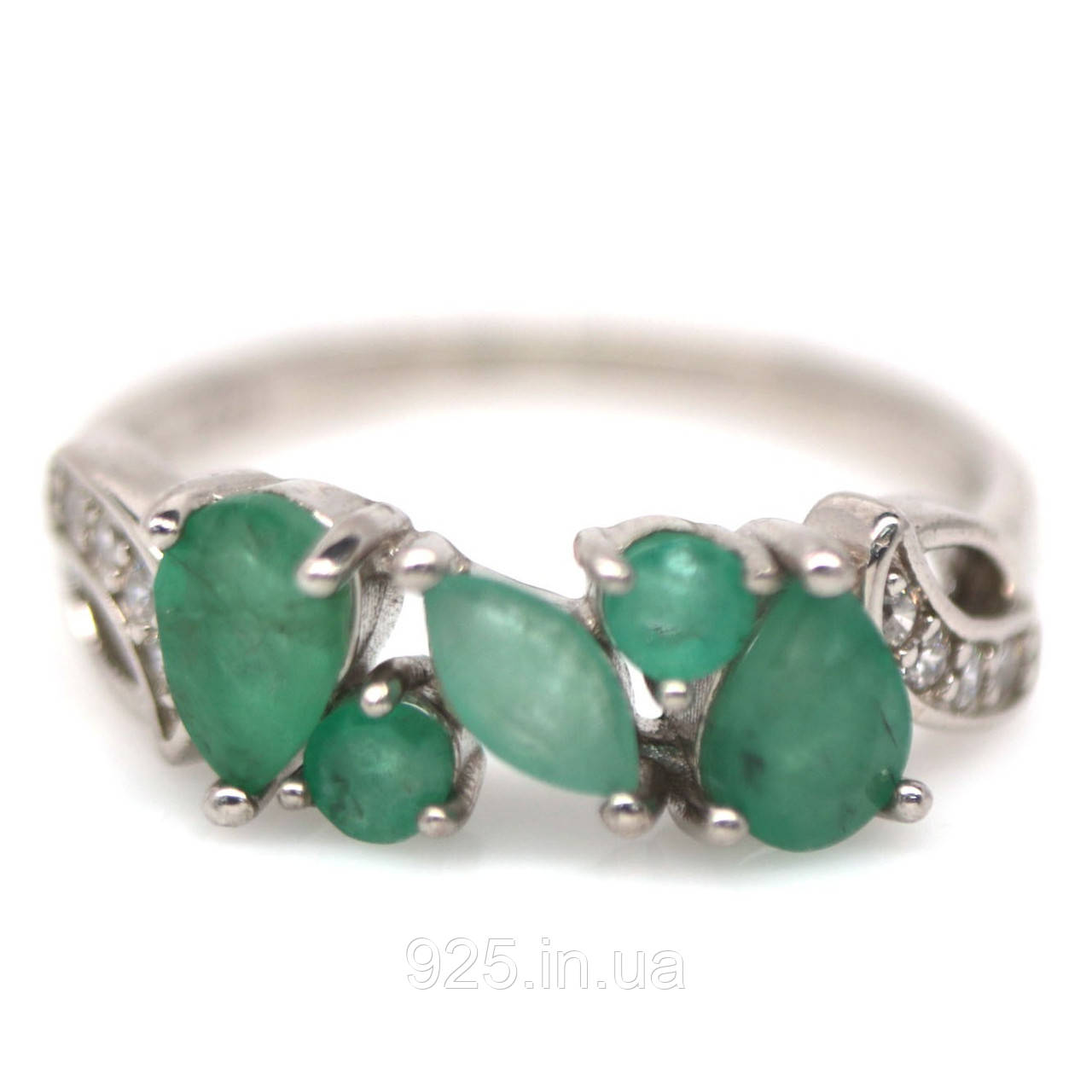 Каблучка. Натуральний смарагд. Срібло 925., фото 1