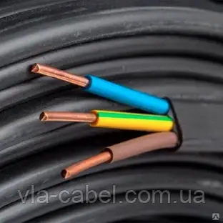 Кабель силовий ВВГ-П 3х2.5 мідний пплоский Одеса ГОСТ (бухта 100м), фото 1