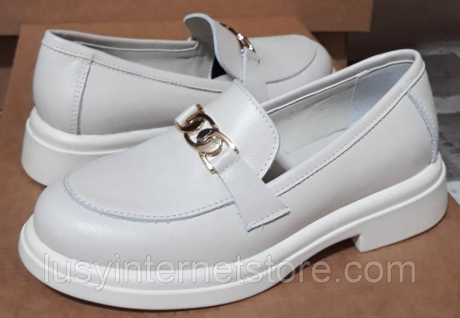 Туфлі жіночі лофери з натуральної шкіри від виробника модель ЛОН25-147-1, фото 1