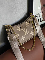 Сумка Louis Vuitton Bolsa Easy Pouch On Strap бежевий + лого