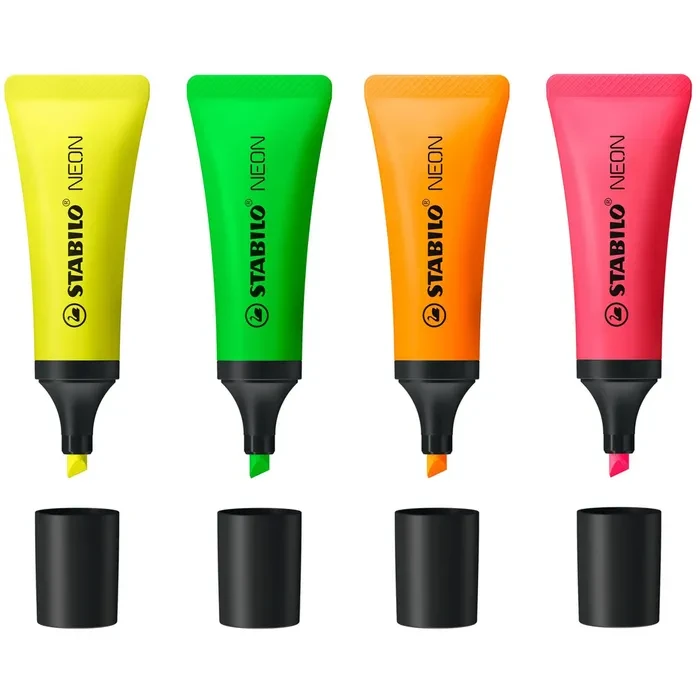 Набір неонових хайлайтерів STABILO NEON (набір 4 шт.), фото 1