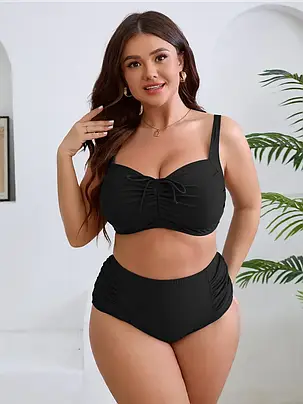 Купальник 2025 для полных FUBA Дарина 71231 черный идет на наши 52 54 56 58 60 УКР р-ры), фото 1