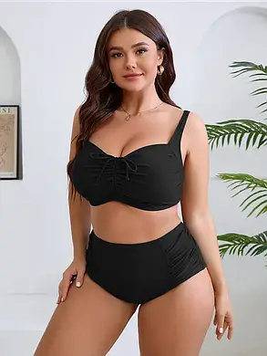 Купальник 2025 для полных FUBA Дарина 71231 черный идет на наши 52 54 56 58 60 УКР р-ры), фото 3