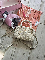 Miu Miu Matelassé Leather Crossbody Bag Cream