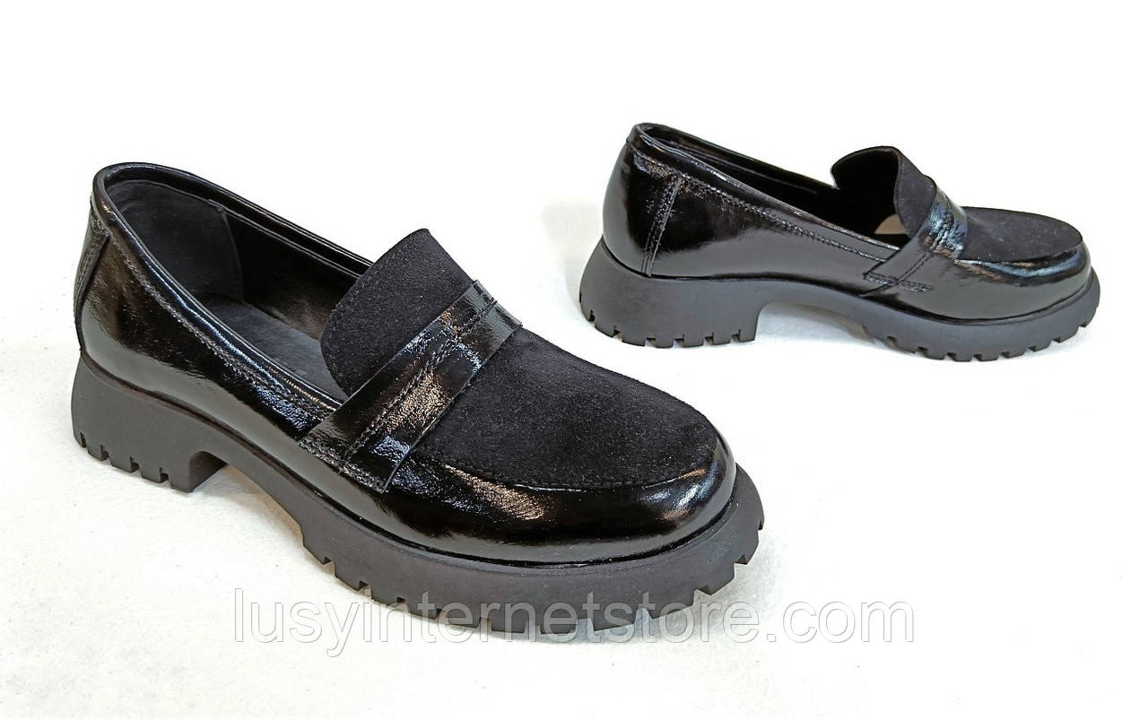 Туфлі жіночі лофери з натуральної шкіри від виробника модель ЛОН25-148-1, фото 1