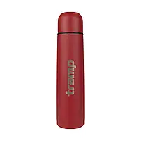 Термос TRAMP Basic 1 л UTRC-105, red / металлический термос с кнопкой покрытый силиконом красный