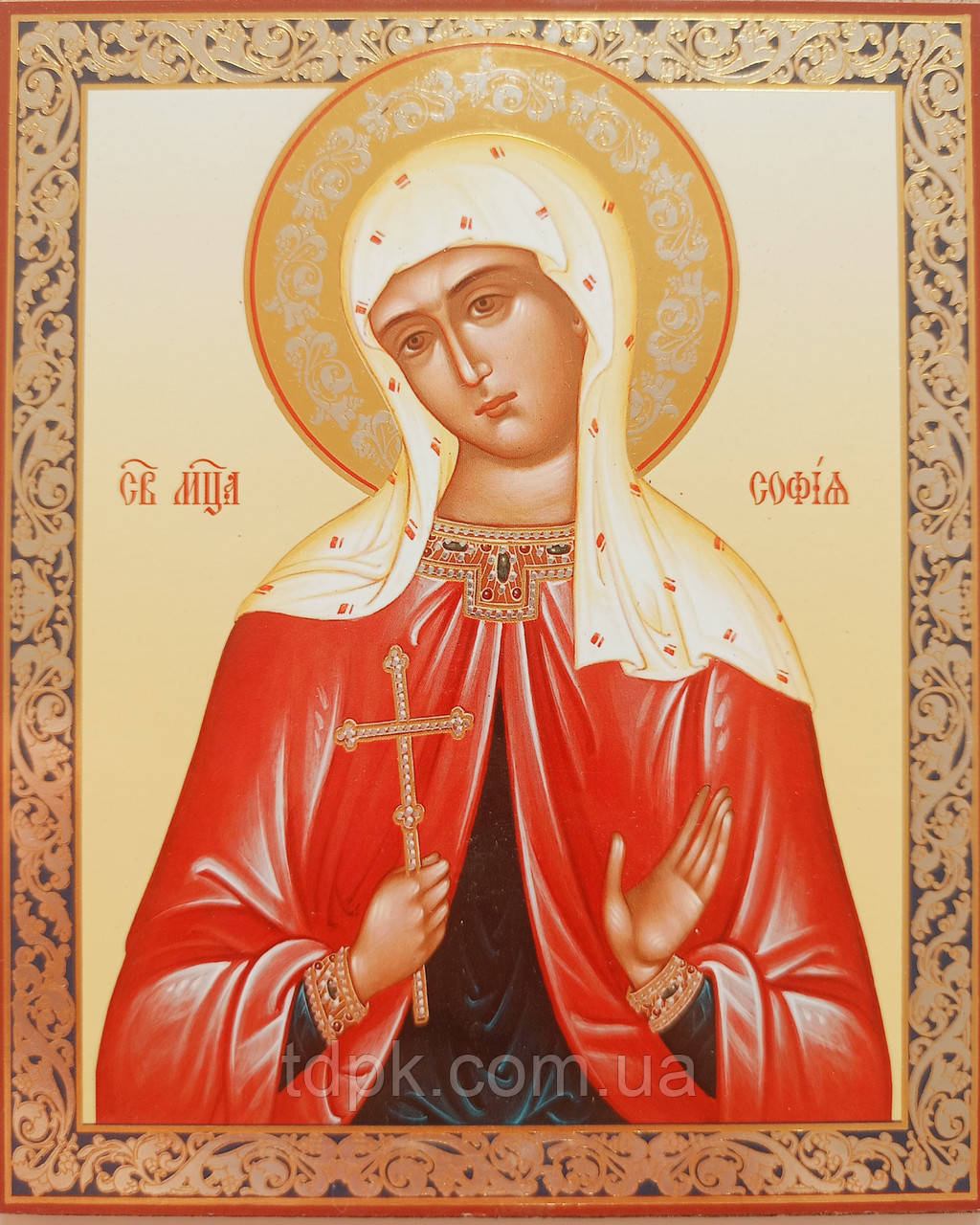 Ікона св. мця. Софія 11 х 13,5 см. на оргаліті, фото 1
