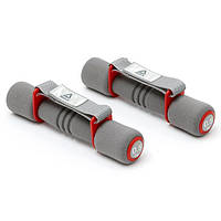 Ручні гантелі Reebok RAWT-11060RD 2×0,5 кг з неопреновим покриттям і ремінцями для бігу, фітнесу та тренувань