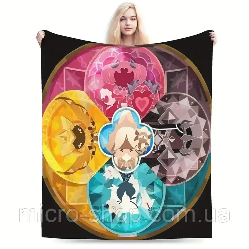 Плюшевий плед ковдра Shadow Cookie Milk з відеоігри Cookie Run Kingdom 130х150 см, фото 1