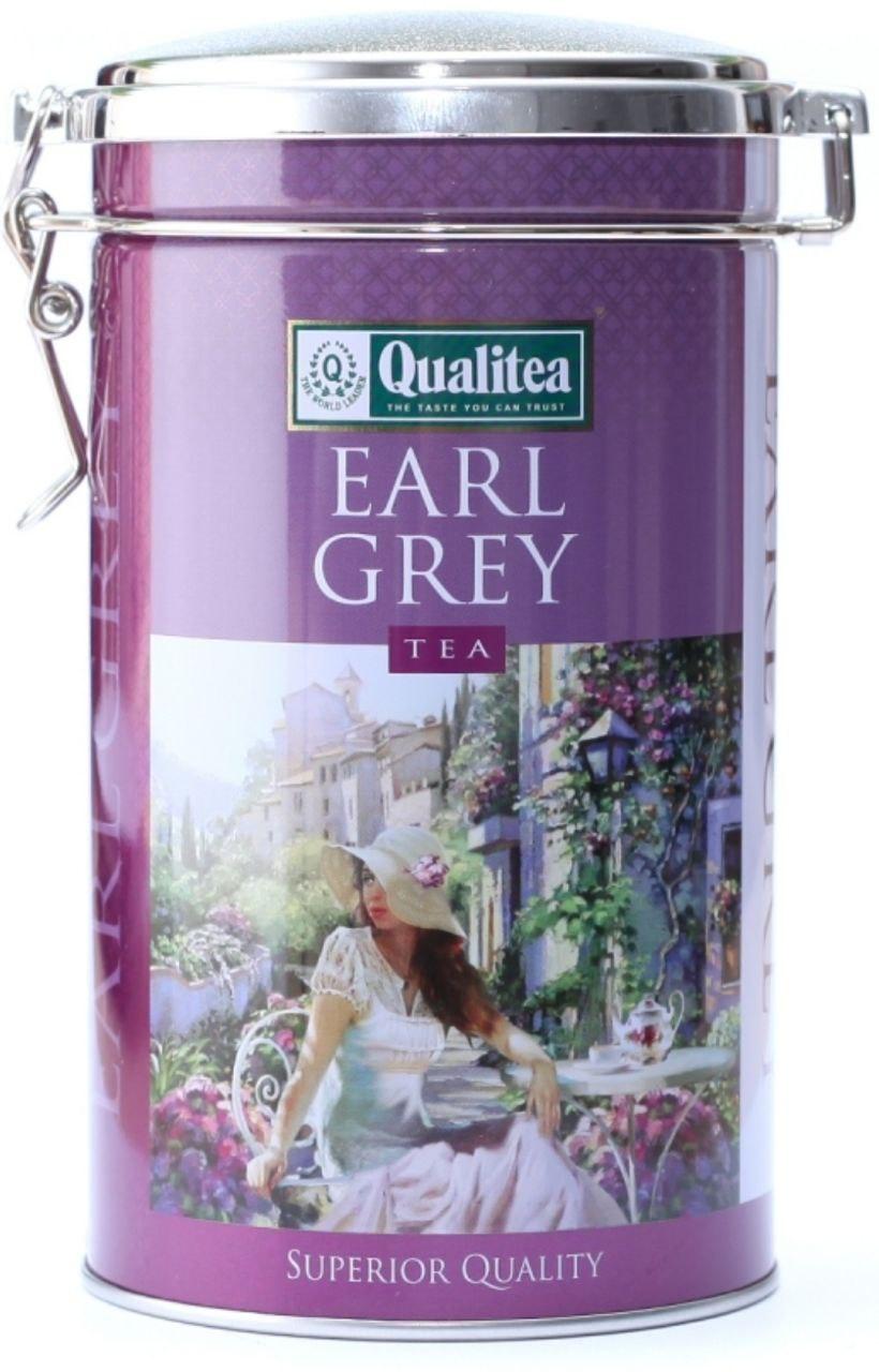 ОРИГІНАЛ! Чай чорний Qualitea EARL GREY 200 г середньолистовий з бергамотом у подарунковій банці (Цейлон)