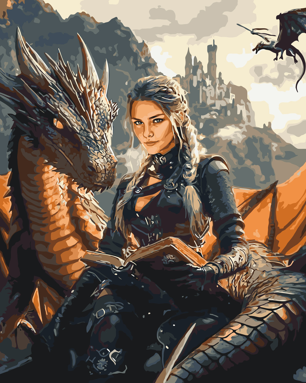 Картина за номерами Фентезі. Четверте крило. Обрана драконом 40*50 см Орігамі LW 3522, фото 1