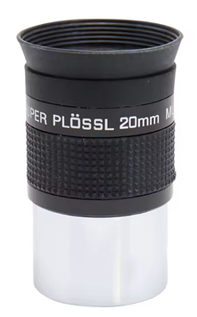 Окуляр Meade 20 мм 1,25" Super Plössl 52°, винос зіниці 15 мм, краї лінз чорнені