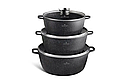 Набір кухонного посуду (великих каструль) 10/13.5/18.5 л Edenberg EB-8152 6 предметів із мармуровим покриттям, фото 6