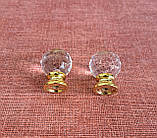 Меблева ручка кришталик оргстекло 30мм золото, фото 2