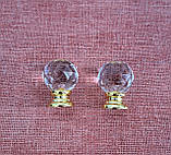 Меблева ручка кришталик оргстекло 30мм золото, фото 6