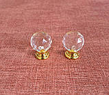 Меблева ручка кришталик оргстекло 30мм золото, фото 9