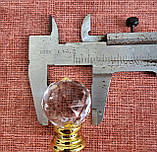 Меблева ручка кришталик оргстекло 30мм золото, фото 7