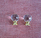 Меблева ручка кришталик оргстекло 30мм золото, фото 10