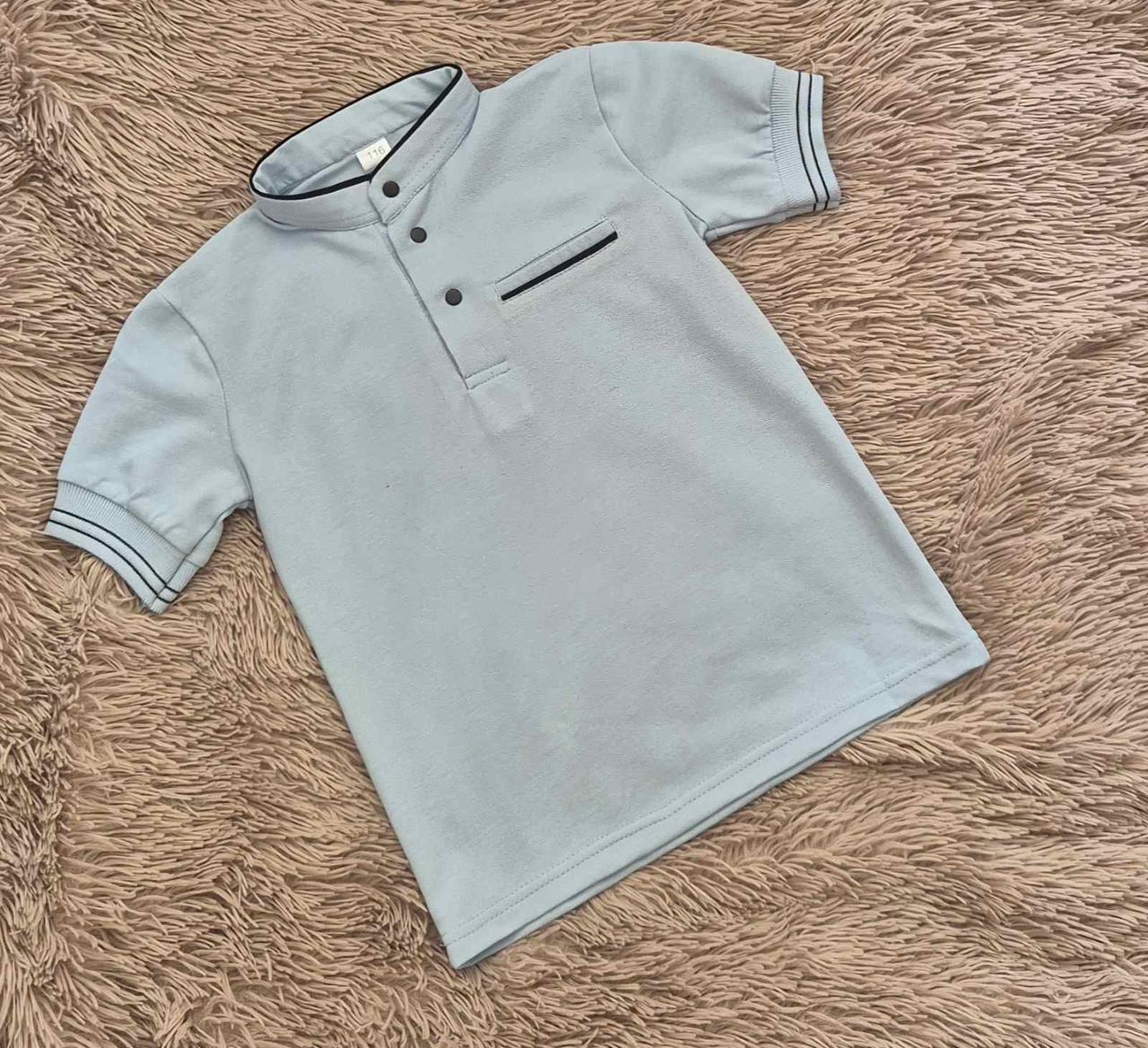 Блакитна футболка поло для хлопчиків р.116/140; Гурт. Україна, фото 1