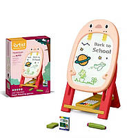 Магнітна дошка мольберт, підлоговий, дитячий на ніжках CJ-2228207, рожевий 4967018