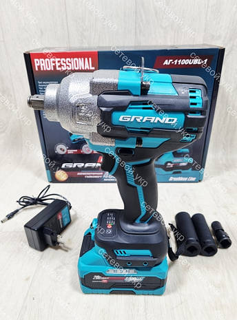1 АКБ Акумуляторний гайковерт Grand АГ-1100UBL, фото 1