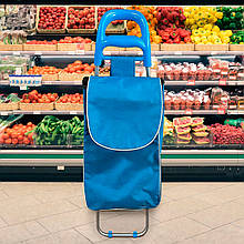 Портативна універсальна господарська сумка для продуктів на колесах Laundry 33 л Блакитний (YAB)