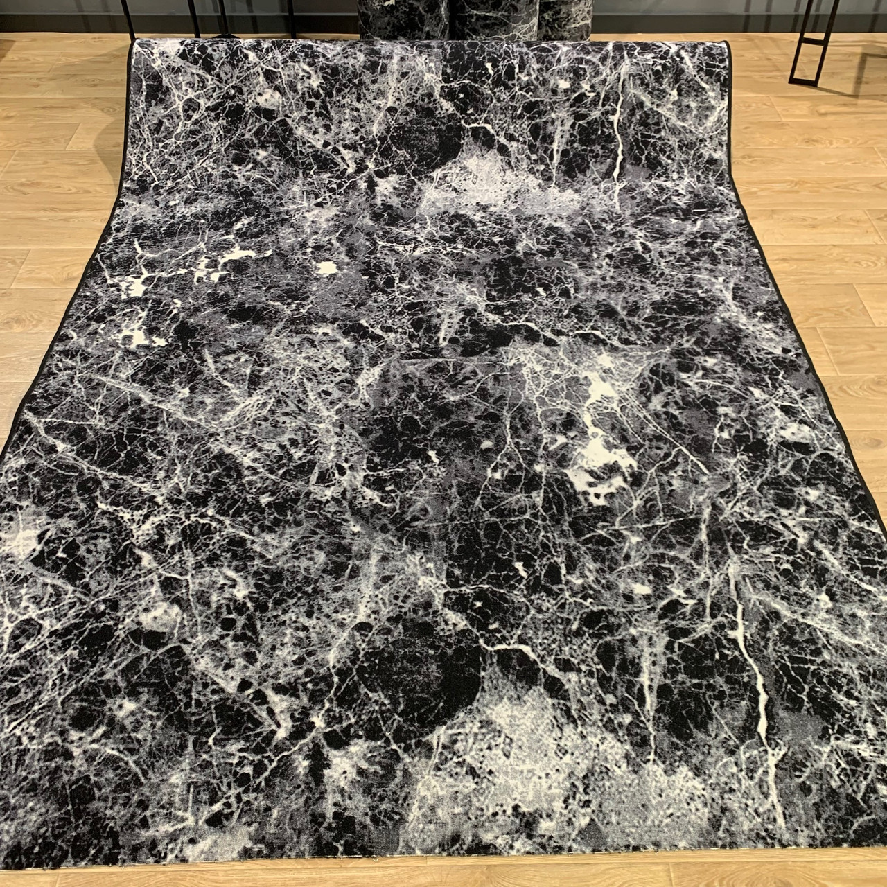 Килимова доріжка на гумовій основі ширина 1,20м Чорний мармур