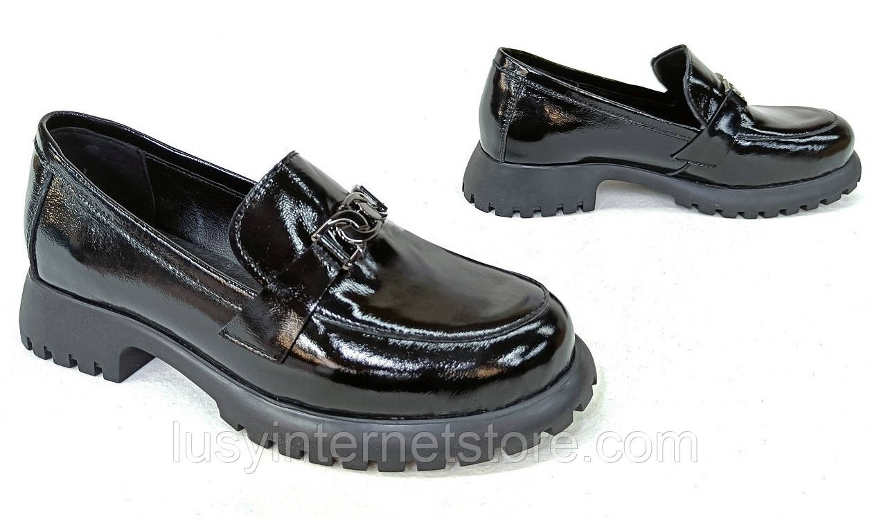 Туфлі жіночі лофери з натуральної шкіри від виробника модель ЛОН25-149-1, фото 1
