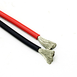 Дріт, кабель термостійкий м'який силіконовий із силікагелем (1 метр червоний + 1 метр чорний), AWG 12/4 мм, фото 9